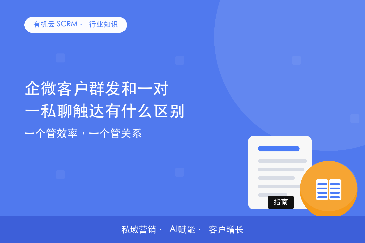 企微客户群发和一对一私聊触达有什么区别？一个管效率，一个管关系 配图